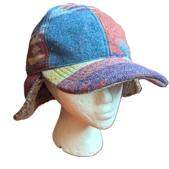 Scala Trapper Hat Blanket Sherpa Plaid Ear Flap Aztec Southwest Bomber Aviation - Picture 1 of 8